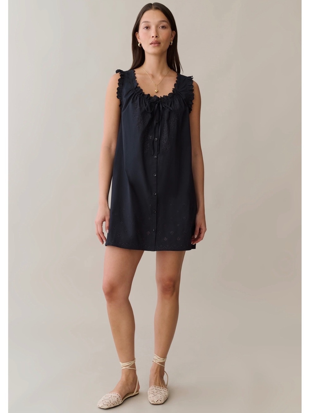 NWT Sorella By Few Moda Caroline Relaxed Cotton Mini Dress Size XL Black